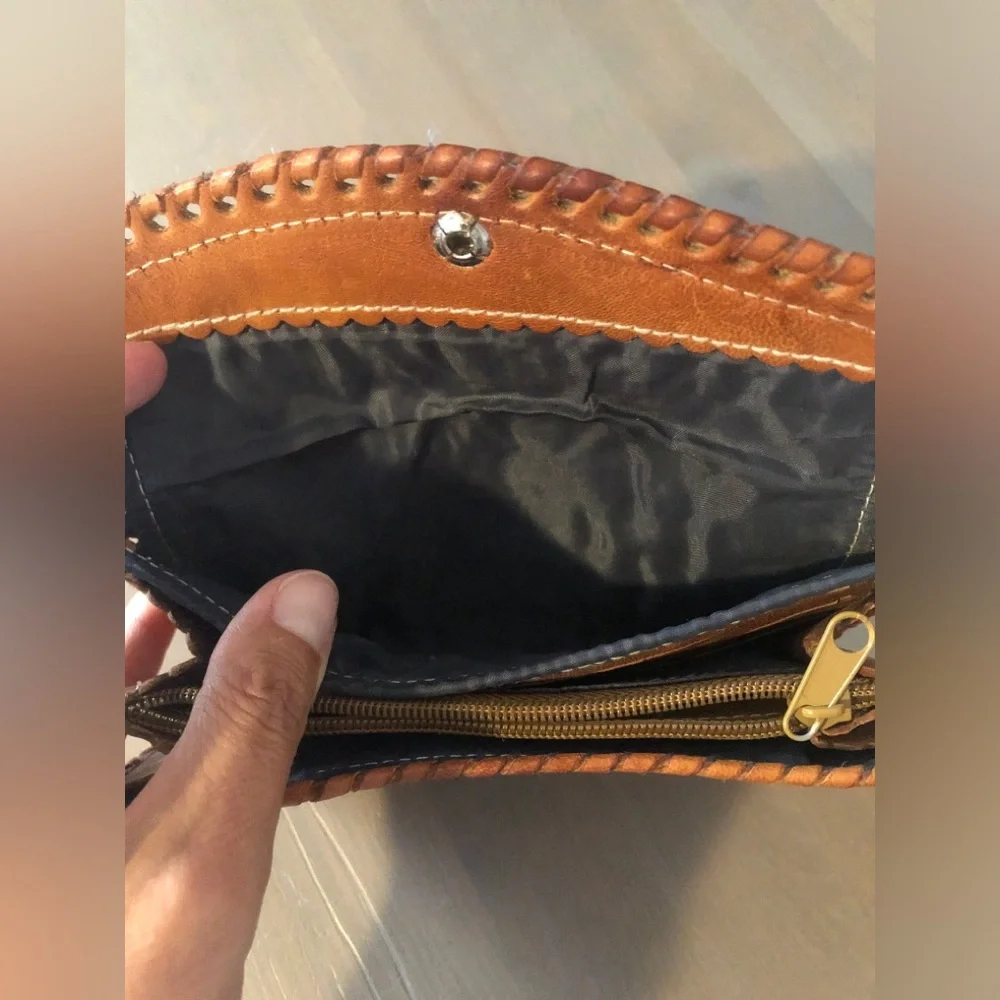 Brown Leather Floral Wallet